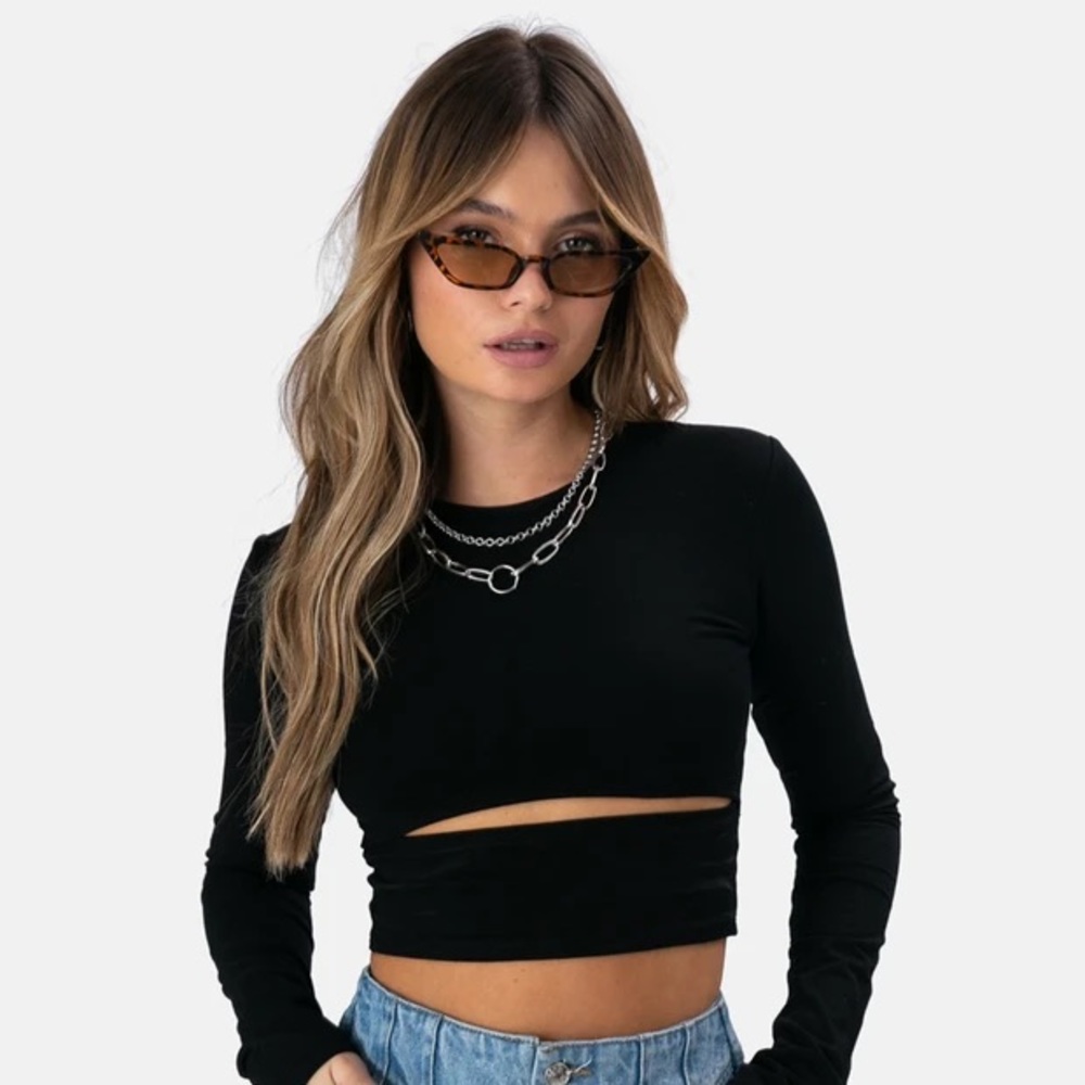 adika black cropped long sleeve